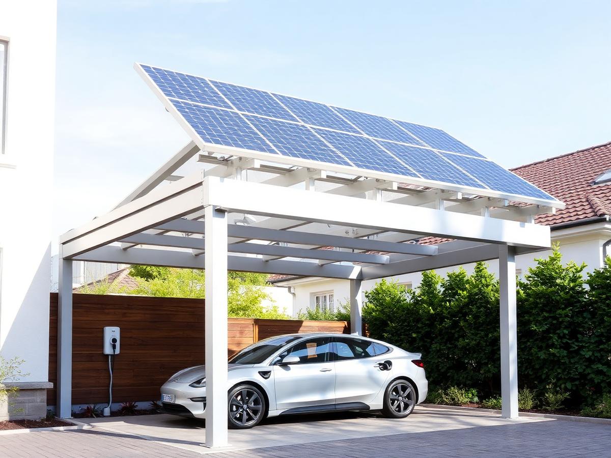 Carport s integrovanou fotovoltaikou